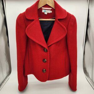Boden women's red swing jacket with slit wrists, size 4